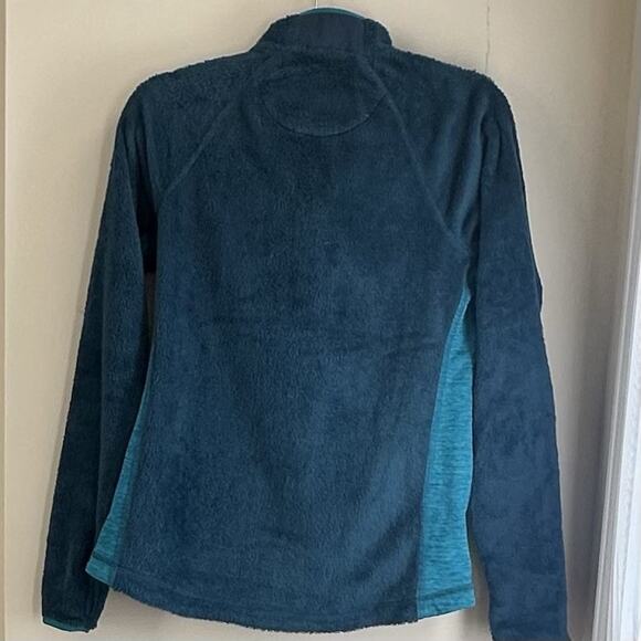 LL Bean Women Blue Fuzzy Soft Full Zip Jacket 509307 Adult Chest Pocket sz S - Picture 3 of 4